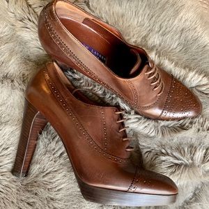 RALPH LAUREN Perorated Brogue Oxford Booties
